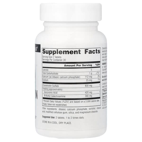 Alternative view of Source Naturals, Chondroitin Sulfate, 400 mg, 60 Tablets