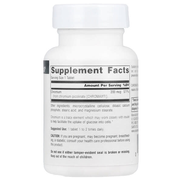 Alternative view of Source Naturals, Chromium Picolinate , 200 mcg, 120 Tablets