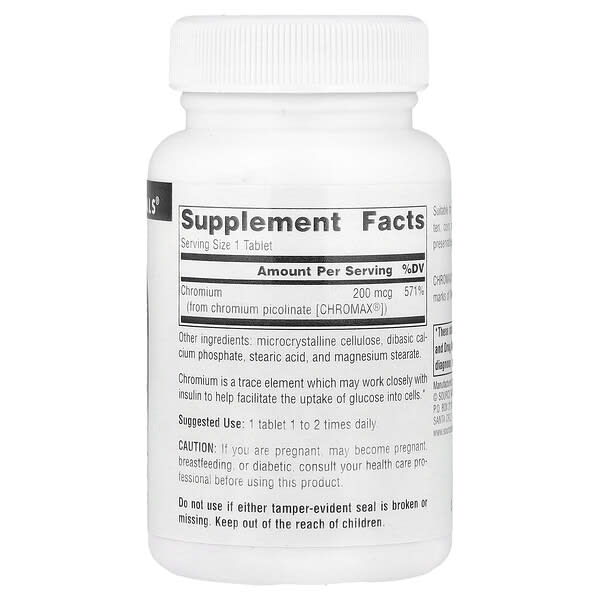 Alternative view of Source Naturals, Chromium Picolinate, 200 mcg, 240 Tablets