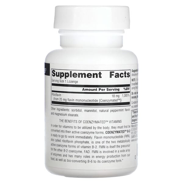 Alternative view of Source Naturals, Coenzymated B-2, 18 mg, 60 Lozenges