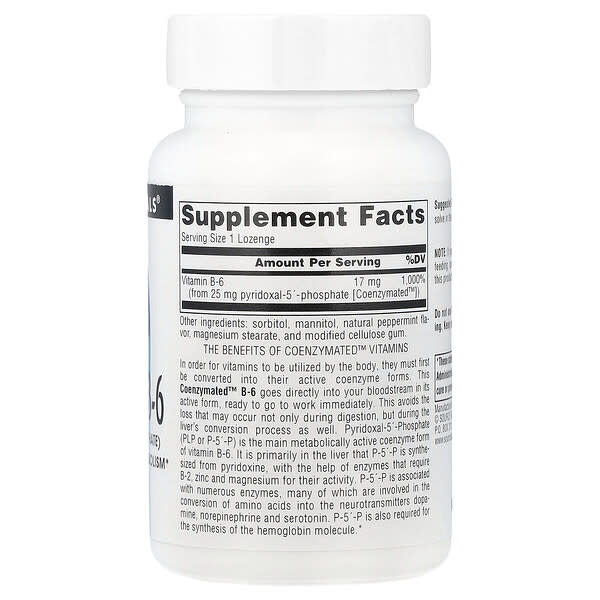 Source Naturals, Coenzymated™ B-6, 25 mg, 120 Lozenges 2 Source Naturals, Coenzymated™ B-6, 25 mg, 120 Lozenges - Ảnh 2