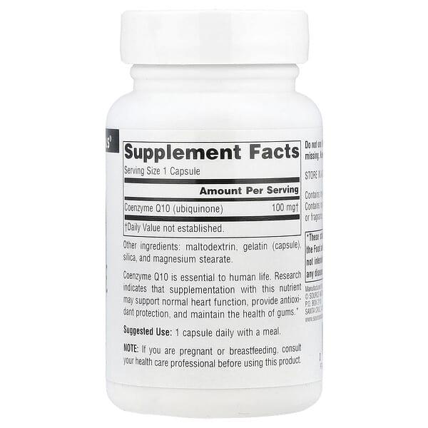 Alternative view of Source Naturals, Coenzyme Q10, 100 mg, 60 Capsules