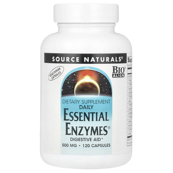Source Naturals, Daily Essential Enzymes®, 500 mg, 120 Vegetarian Capsules