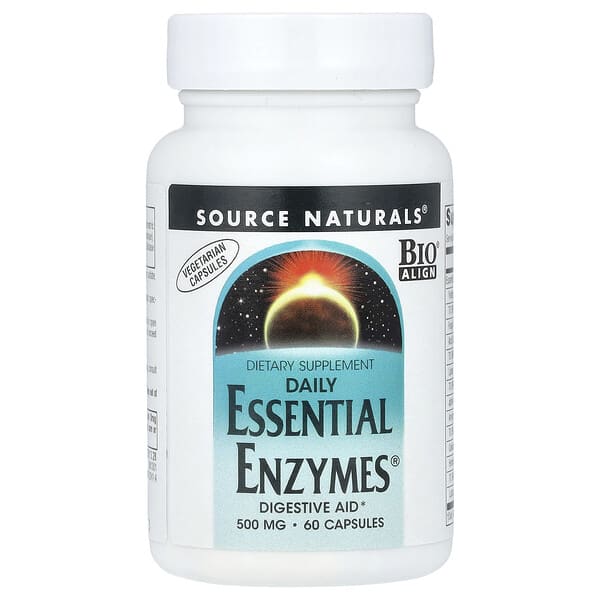Source Naturals, Daily Essential Enzymes®, 500 mg, 60 Vegetarian Capsules 5 Source Naturals, Daily Essential Enzymes®, 500 mg, 60 Vegetarian Capsules