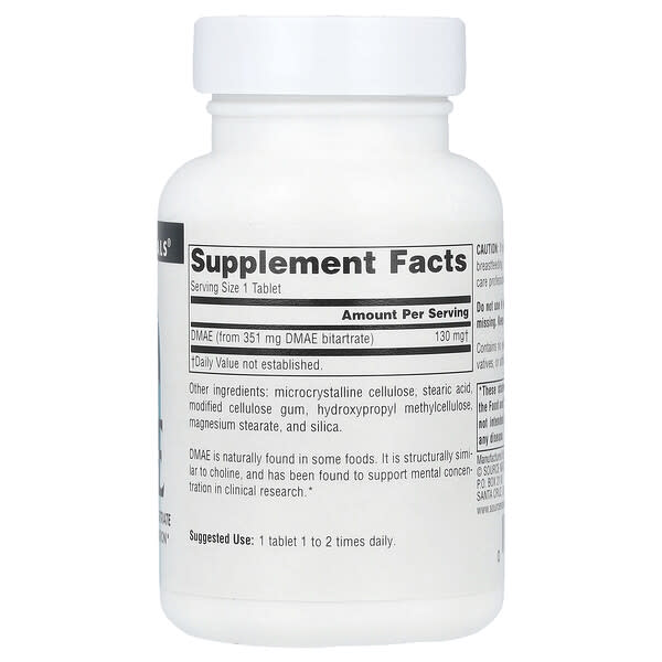 Alternative view of Source Naturals, DMAE , 351 mg , 100 Tablets