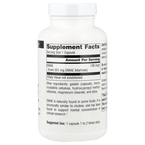 Alternative view of Source Naturals, DMAE, 351 mg, 200 Capsules