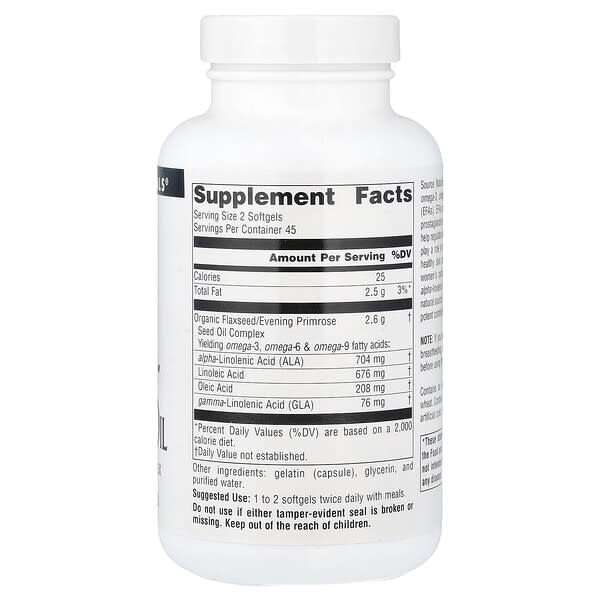 Alternative view of Source Naturals, Flax Seed-Primrose Oil, 90 Softgels