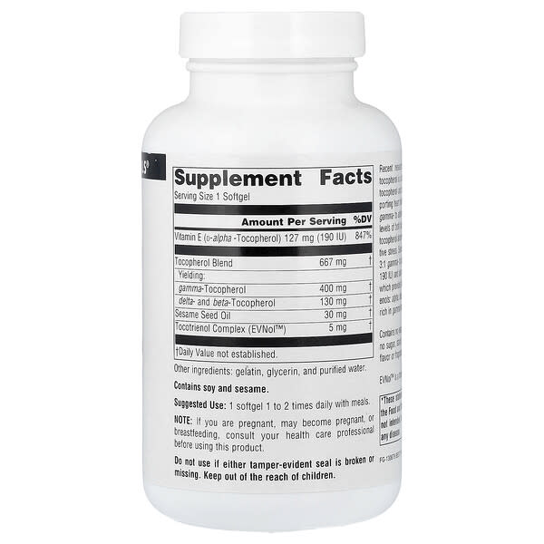 Alternative view of Source Naturals, Gamma E 400 With Tocotrienols, 120 Softgels