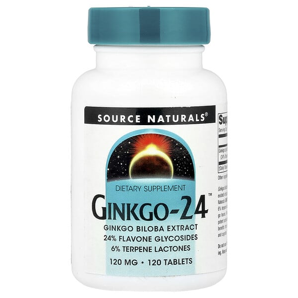 Source Naturals, Ginkgo-24™, 120 mg, 120 Tablets