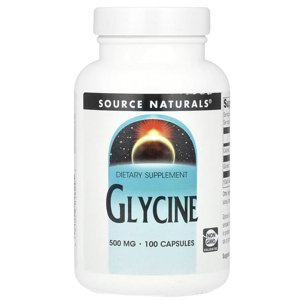 Source Naturals, Glycine, 500 mg , 100 Capsules