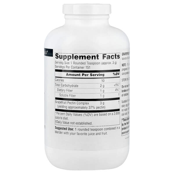 Alternative view of Source Naturals, Grapefruit Pectin Powder, 16 oz (453.6 g)