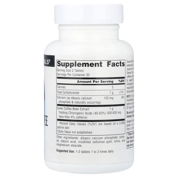 Alternative view of Source Naturals, Green Coffee Extract, 500 mg, 60 Tablets