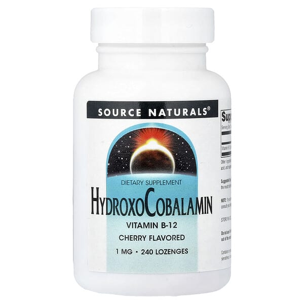 Source Naturals, HydroxoCobalamin, Cherry, 1 mg, 240 Lozenge