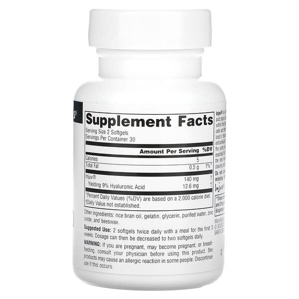 Alternative view of Source Naturals, Injuv Hyaluronic Acid, 60 Softgels