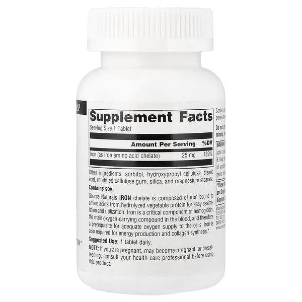 Alternative view of Source Naturals, Iron, 25 mg, 250 Tablets