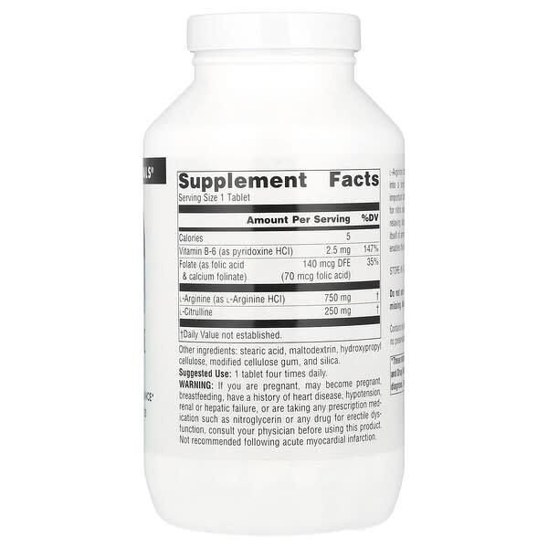Alternative view of Source Naturals, L-Arginine L-Citrulline Complex, 1,000 mg, 240 Tablets