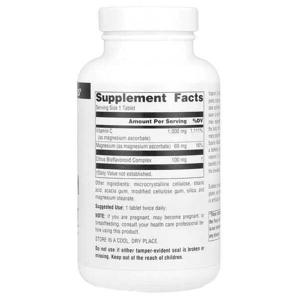 Alternative view of Source Naturals, Magnesium Ascorbate, 1,000 mg , 120 Tablets
