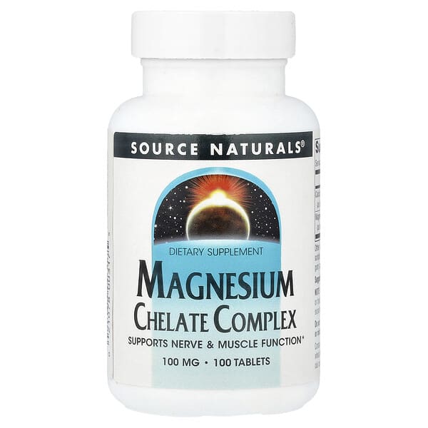 Source Naturals, Magnesium Chelate Complex, 100 mg, 100 Tablets