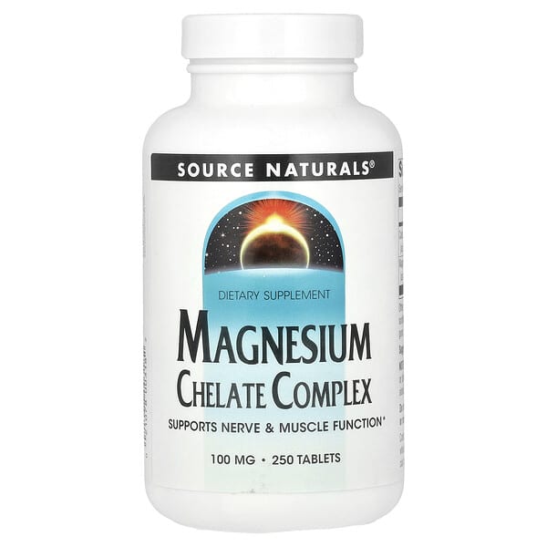 Source Naturals, Magnesium Chelate Complex, 100 mg, 250 Tablets