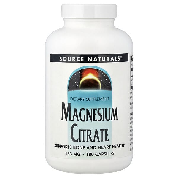 Source Naturals, Magnesium Citrate, 133 mg, 180 Capsules