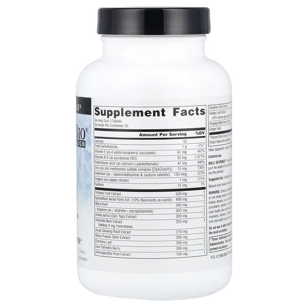 Alternative view of Source Naturals, Male Response™, 90 Tablets