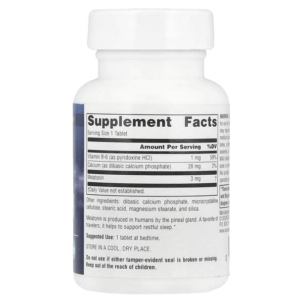 Alternative view of Source Naturals, Melatonin, 60 Tablets