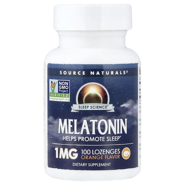 Source Naturals, Melatonin, Orange, 1 mg, 100 Lozenges