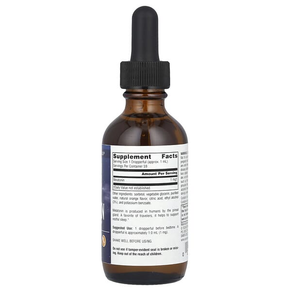 Alternative view of Source Naturals, Melatonin, Orange , 1 mg , 2 fl oz (59.14 ml)