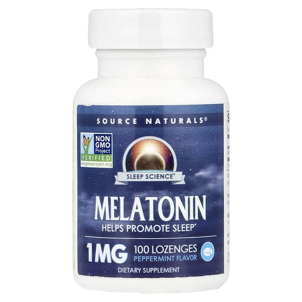 Source Naturals, Melatonin, Peppermint, 1 mg, 100 Lozenges