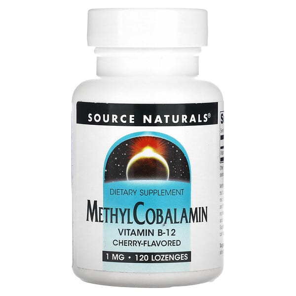 Source Naturals, MethylCobalamin, Cherry, 1 mg, 120 Lozenges 5 Source Naturals, MethylCobalamin, Cherry, 1 mg, 120 Lozenges