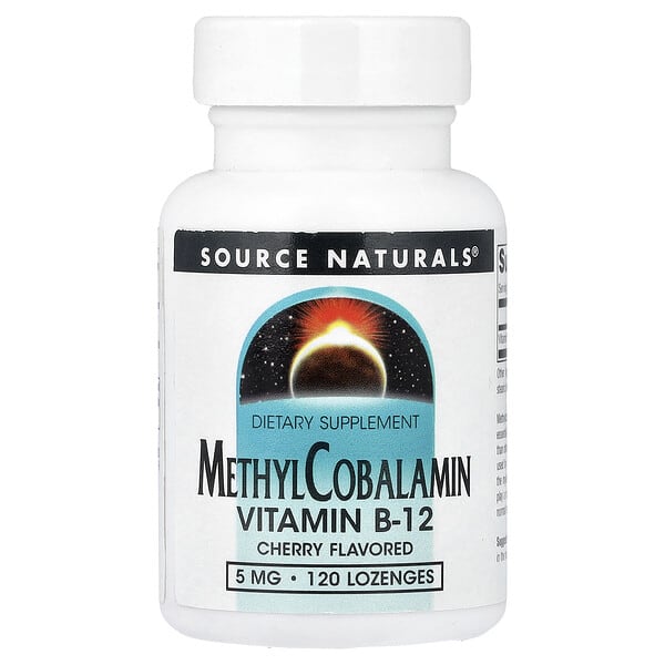 Source Naturals, MethylCobalamin, Cherry, 5 mg, 120 Lozenges
