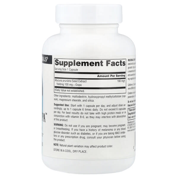 Source Naturals, Mucuna Dopa™, 100 mg, 120 Capsules 2 Source Naturals, Mucuna Dopa™, 100 mg, 120 Capsules - Ảnh 2