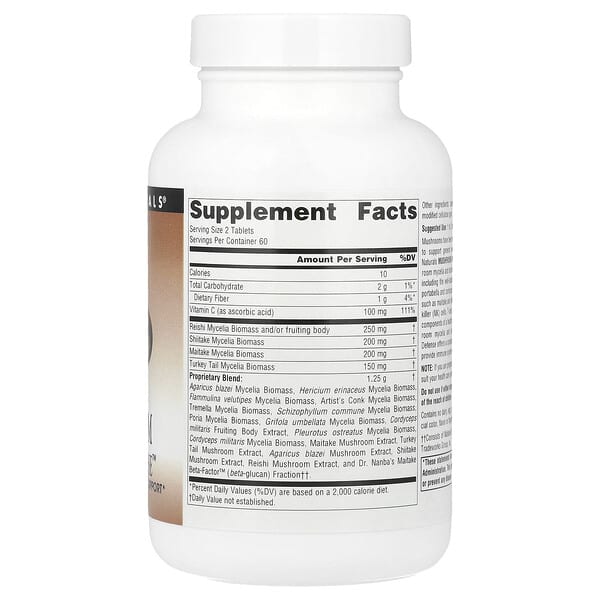 Alternative view of Source Naturals, Mushroom Immune Defense™, 120 Tablets