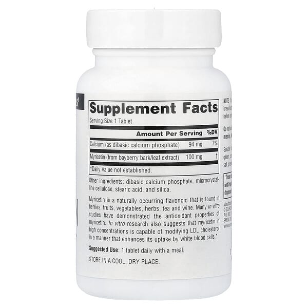 Alternative view of Source Naturals, Myricetin, 100 mg, 60 Tablets
