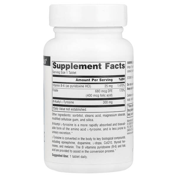 Alternative view of Source Naturals, N-Acetyl L-Tyrosine, 300 mg, 60 Tablets