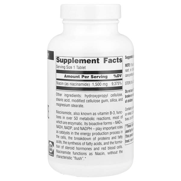 Alternative view of Source Naturals, Niacinamide B-3, 1,500 mg, 100 Tablets