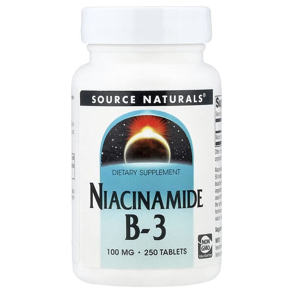 Source Naturals, Niacinamide B-3, 100 mg, 250 Tablets