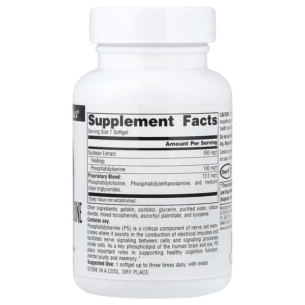 Alternative view of Source Naturals, Phosphatidyl Serine Complex, 60 Softgels