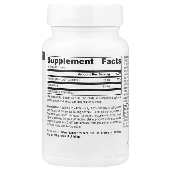 Alternative view of Source Naturals, Pregnenolone, 120 Tablets
