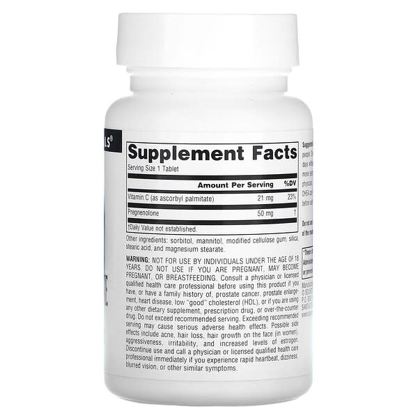 Alternative view of Source Naturals, Pregnenolone, 50 mg, 120 Tablets