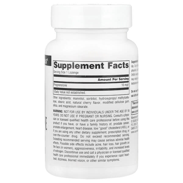 Alternative view of Source Naturals, Pregnenolone, Cherry, 10 mg, 120 Lozenges
