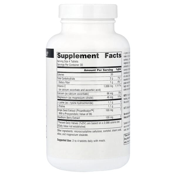 Alternative view of Source Naturals, Proline & Lysine, 120 Tablets