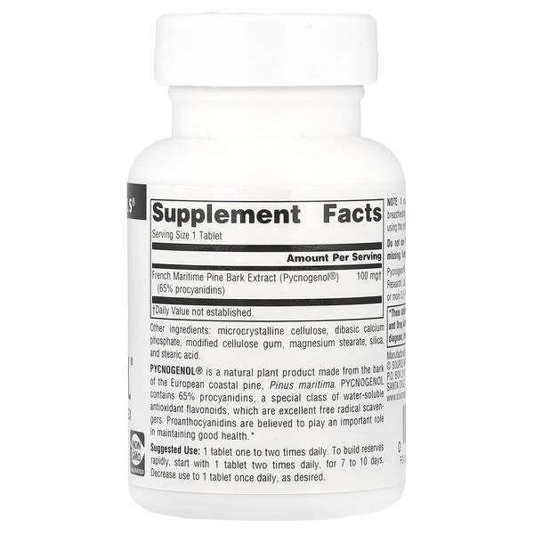 Source Naturals, Pycnogenol®, 100 mg, 60 Tablets 2 Source Naturals, Pycnogenol®, 100 mg, 60 Tablets - Ảnh 2