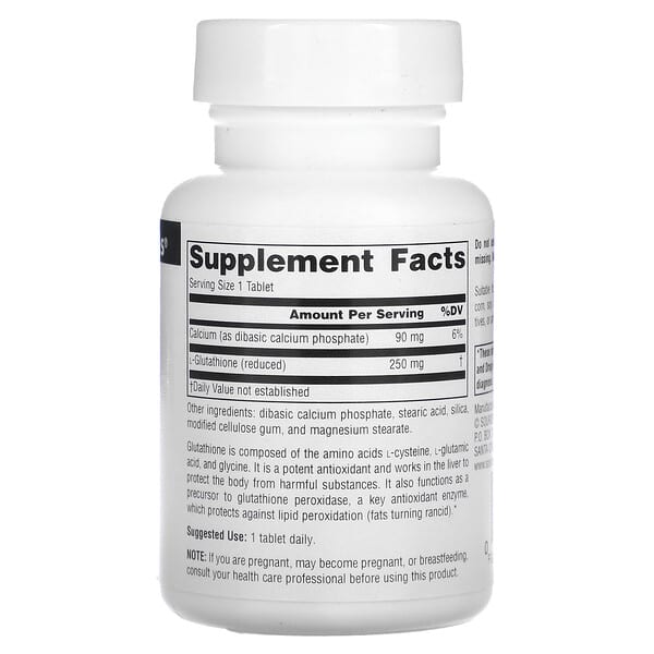 Alternative view of Source Naturals, Reduced Glutathione, 60 Tablets