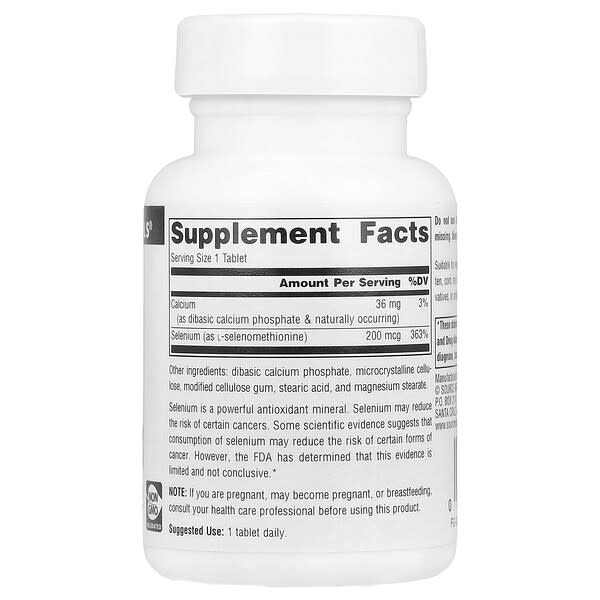 Alternative view of Source Naturals, Selenium, Yeast Free, 200 mcg, 60 Tablets