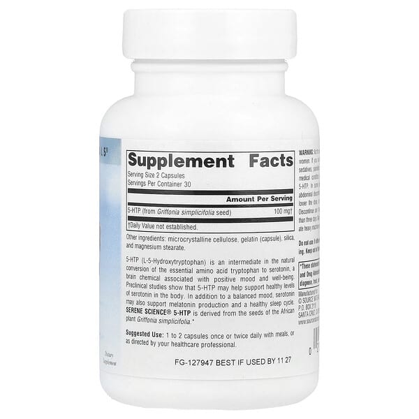 Alternative view of Source Naturals, Serene Science®, 5-HTP, 50 mg , 60 Capsules