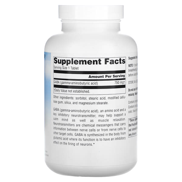 Alternative view of Source Naturals, Serene Science®, GABA, 750 mg, 180 Tablets