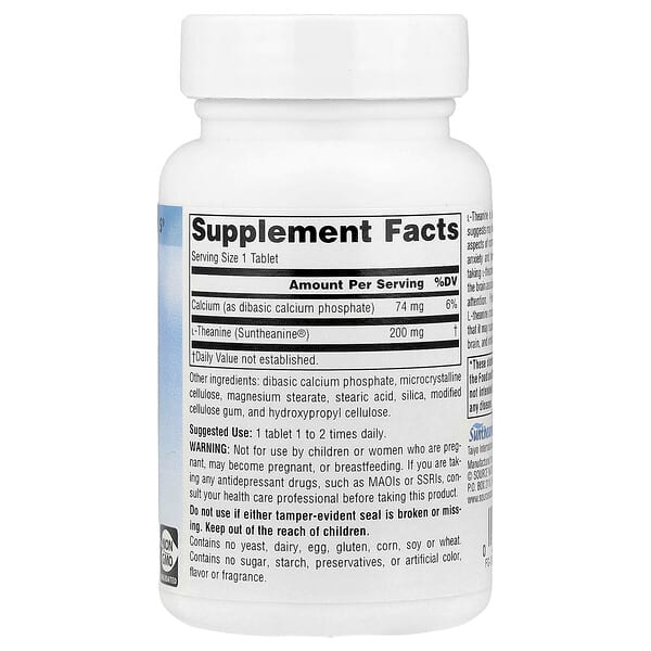 Alternative view of Source Naturals, Serene Science®, L-Theanine, 60 Tablets