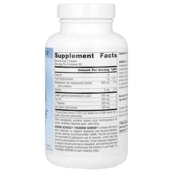 Alternative view of Source Naturals, Serene Science®, Theanine Serene® With Magnesium, 120 Tablets
