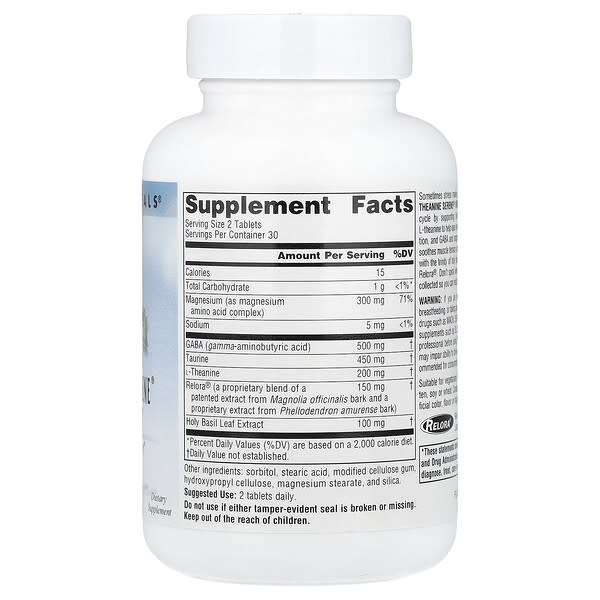 Alternative view of Source Naturals, Serene Science®, Theanine Serene® With Relora®, 60 Tablets